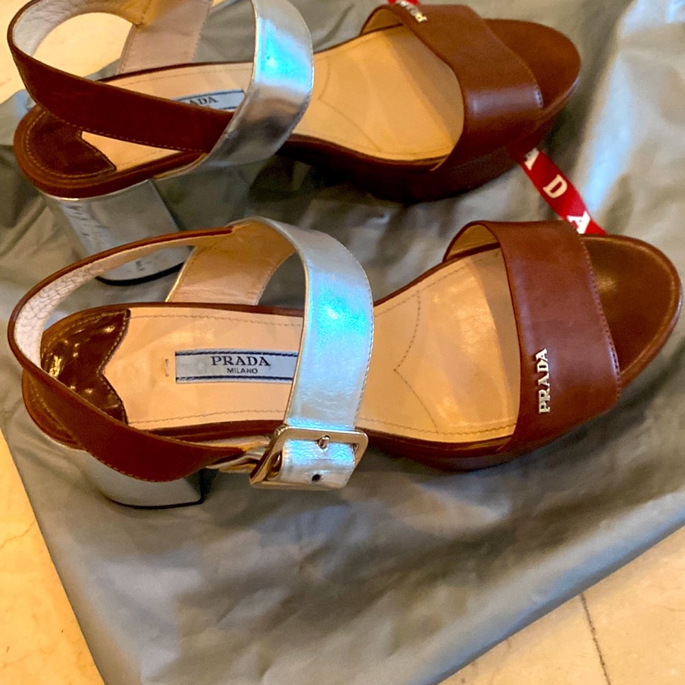 Prada sandals. 3 inc heels